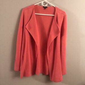 Talbots Woman Petites Coral Cotton Blend Waterfall Cardigan 1X Petite